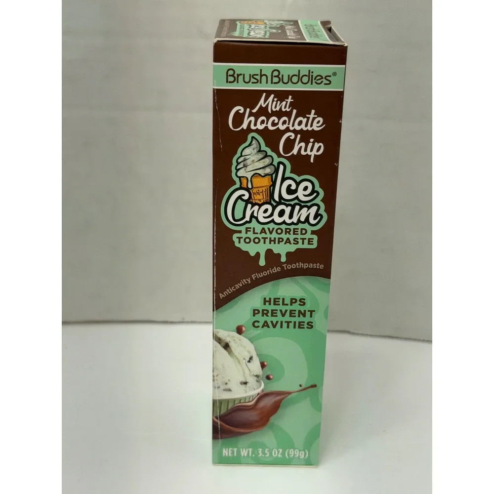 Brush Buddies Mint Chocolate Chip Ice Cream Flavored Toothpaste 3.5 oz 88520